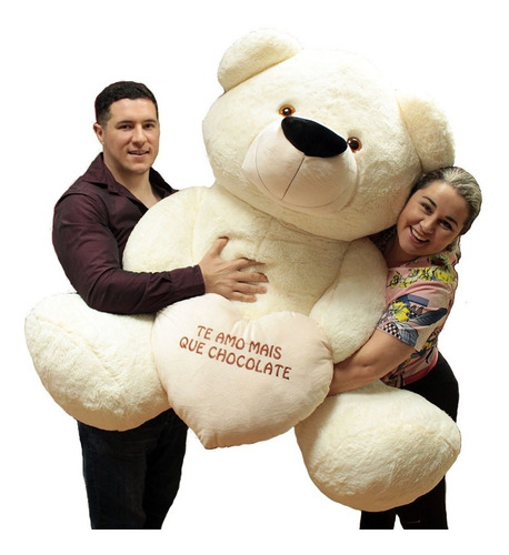 Imagem 1 de 7 de Urso Creme Pelúcia Gigante Big Teddy 1,30 Mts 130cm Namorada