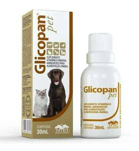 Vetnil Glicopan Pet 30ml Complexo Vitamínico