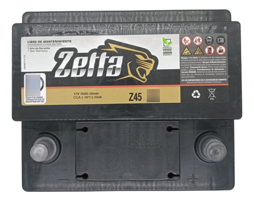 Bateria Zetta 12x45 Ford Fiesta 1.6 One Max Ambiente Plus