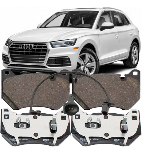 Imagem 3 de 6 de Pastilha + Sensor Dianteira Audi Q5 2016 2017 2018 2019 2020