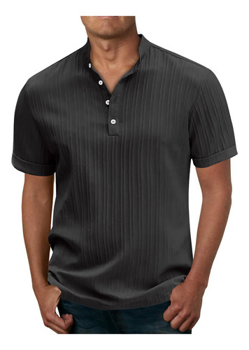 Camiseta Deportiva De Color Liso Para Hombre Con Cuello Redo