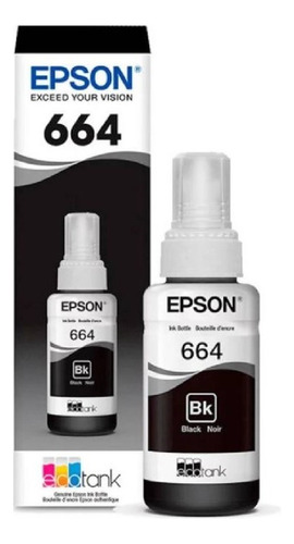  Tinta Epson T664 Negro Original L200 L210 L375 L380 L575