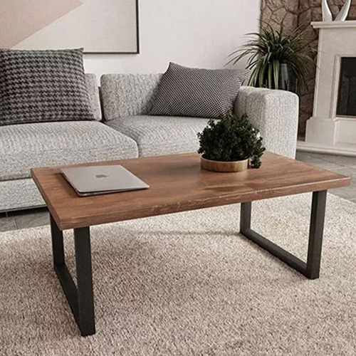 Mesa Ratona Grande En Madera Y Hierro