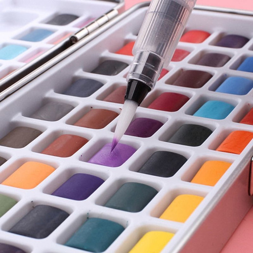 Juego De Pintura De Acuarela Sólida De 72 Colores Con 3 Pin