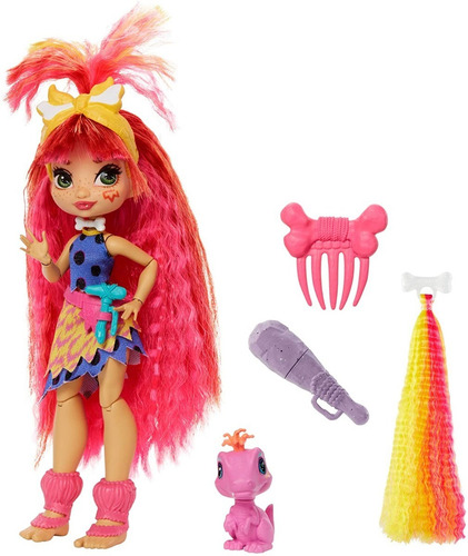 Imagen 1 de 6 de Mattel, Muñeca Emberly Cave Club , Con Cabello Rosa, Muñeca