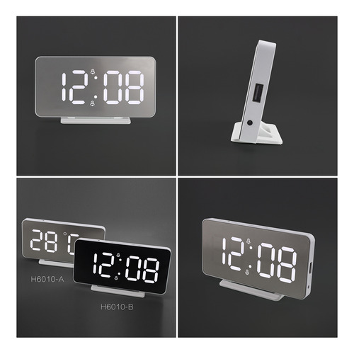 Reloj Despertador Con Número Led De Temperatura Para Decorac