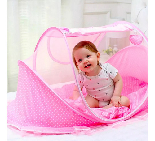 Colchón Portátil Plegable Con Mosquitera Para Bebés