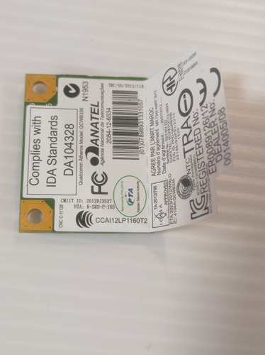 Tarjeta Wifi + Bluetooth Acer E3-112 Acer E5-411 Qcwb335 (Usado)