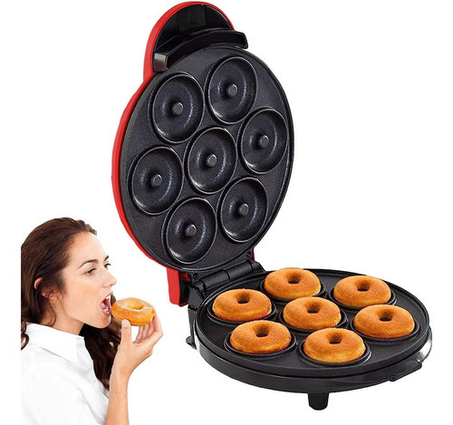 Para fazer pequenos donuts antiaderentes 7 pequenos donuts vermelhos