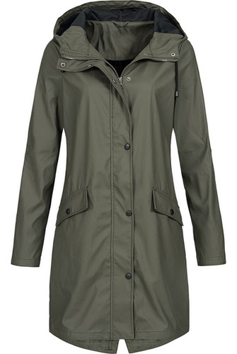 Chaqueta Impermeable C Para Mujer, Color Liso, Talla Grande,