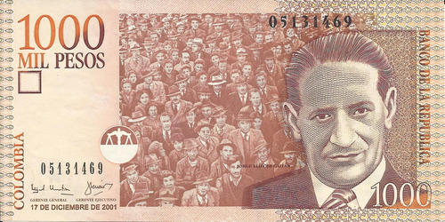 Colombia 1000 Pesos 17 Diciembre 2001