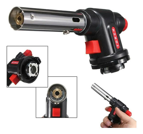 Imagen 2 de 7 de Soplete Flameador Encendedor Impermeable + Gas Butano Cocina