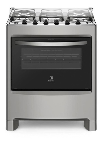 Fogão  de chão Electrolux  76LSU a gás/elétrico 5 queimadores  prata 127V/220V porta com visor 91L