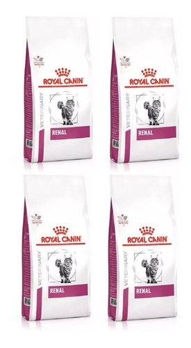 Kit 4 Unidades Ração Vet. Fiet Feline Renal 500g Royal Canin