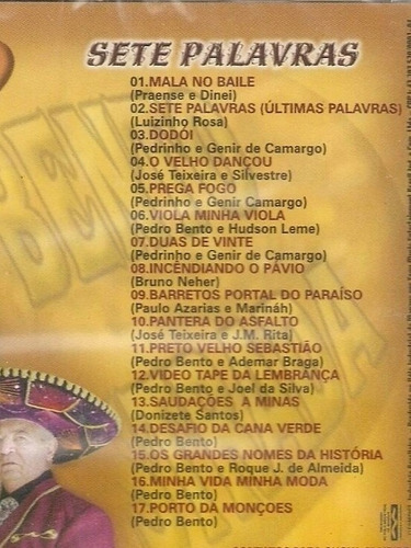 Cd Pedro Bento E Zé Da Estrada - Sete Palavras