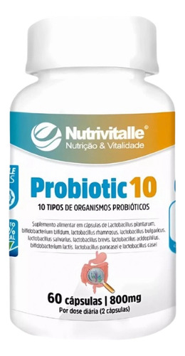 Probioticos 10 Cepas 2 Billones Prebiotico Inulina 60 Caps