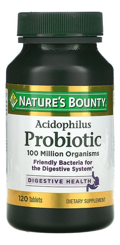 Nathures Bounty Probiótico Acidophilus, 120 Comprimidos
