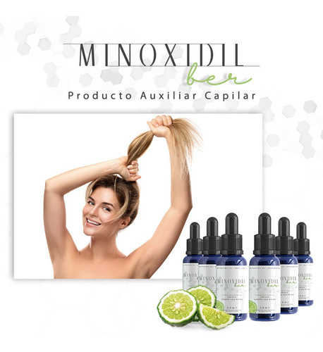 Imagen 2 de 10 de Concentrado Minoxidil 5% Bergamota Tratamiento Unisex Kit 6