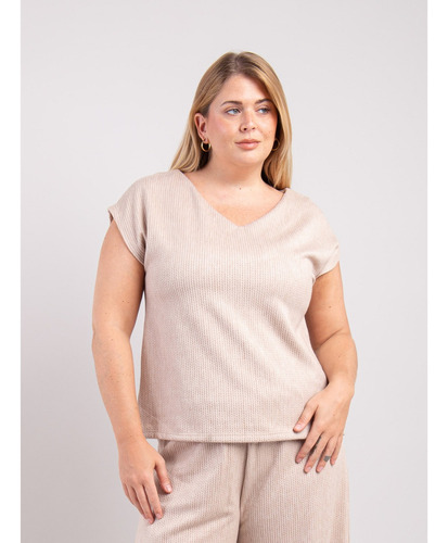 Chaleco De Lanilla Con Textura Cuello V Pita