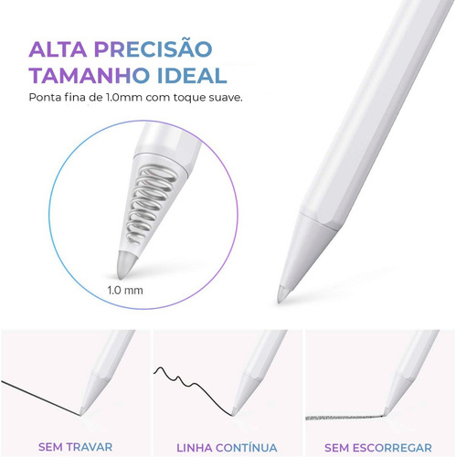 Caneta Pencil Wb Para Apple iPad Com Palm Rejection E 1.0mm