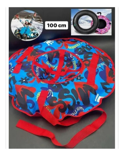 Trineo Inflable Redondo Resistente Nieve 100 Cm Adulto/niño