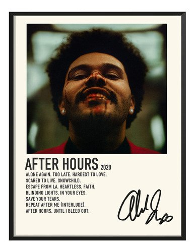 Cuadro The Weeknd Album Music Tracklist Exito After Hours