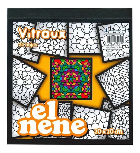 Block El Nene Mandalas Vitraux 20x20cm X24 Hojas