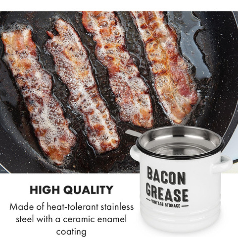 Granrosi Recipiente De Grasa De Tocino Con Colador, Protecto