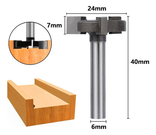 Fresa 24mm Fresa Reta Fresa De Desbaste Aste 6mm