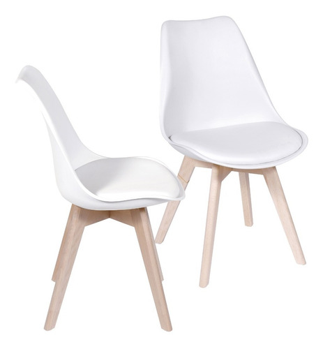 Set X2 Silla Eames Boxbit Joly Comedor Acolch C/base En Mad