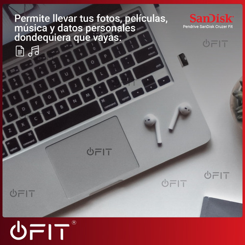 Pendrive SanDisk Cruzer Fit 64GB 2.0 negro