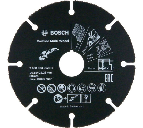 Disco De Corte Multimaterial 115 Mm Tungsteno Bosch 012