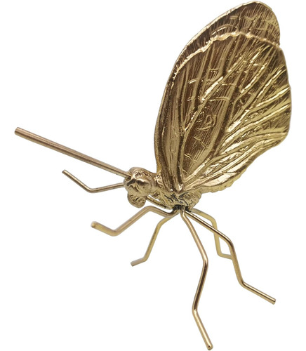 Escultura De Mariposa Dorada, Adorno De Insecto De Metal Sól