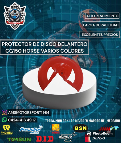 Protector De Disco Delantero Cg150 Horse Varios Colores 