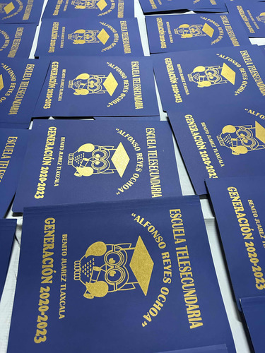 100 Folders Azul T/carta Diseño Personalizado En Serigrafía