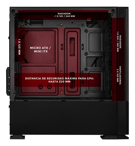 Gabinete Gamer Xtreme Pc Gaming Shadow Comic Edition Mini Torre Micro Atx 3 Fan Argb Mesh Cristal Templado