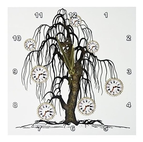 Reloj De Pared Diseño Árbol Llorón Steampunk 10 