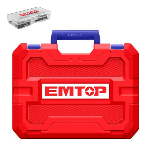 Taladro Eléctrico Emtop Ecdl20602-4 Con Maletín Y Accesorios