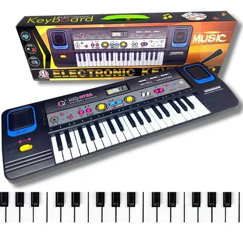 Teclado Musical Infantil Iniciantes c/ 54 Teclas + Microfone em