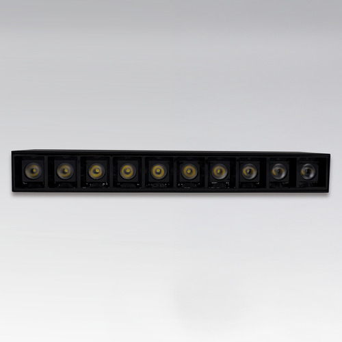 Ade-711 Luminaria Lineal Sobreponer En Techo Color Negro Con Óptica 20w Interior Ip20 Blanco Cálido