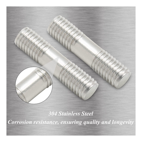Augiimor 10pcs M10 X 40 Mm Stand Roscado De Doble Extremo,