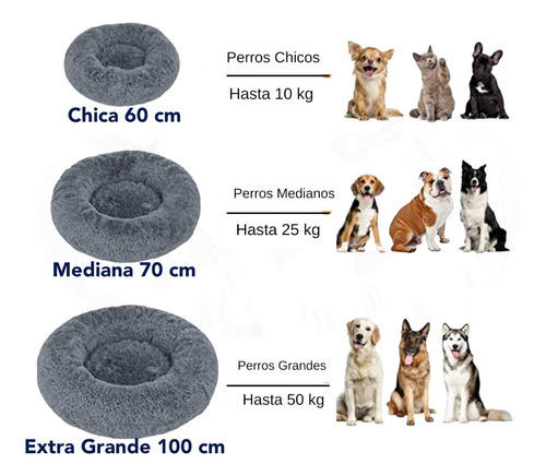 Cama Tipo Dona Antiestres Para Perros Raza Xxl / Gigante Color Chocolate