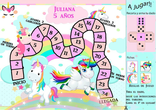 Souvenir Barato Unicornio Juego Imprimible Personalizado Mercado Libre