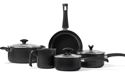 Batería Cocina 5 Piezas Negro Brinox Masala Antiadherente 