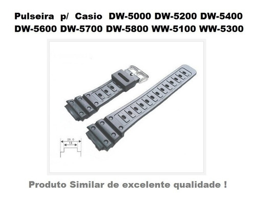 Pulseira Casio G-shock Dw-5200 Dw-5600 Dw-5000 Prata