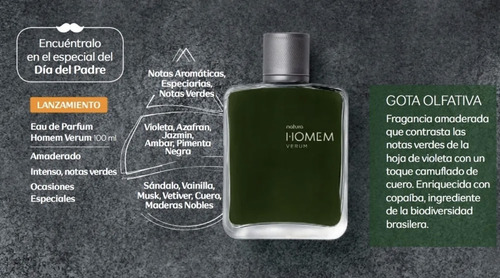 Imagen 2 de 4 de Homem Verum Masculino Natura 100ml