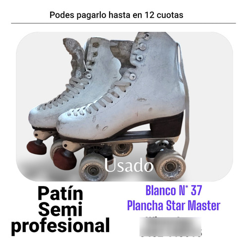 Patín Profesional Usado 37 Blanco (Usado)