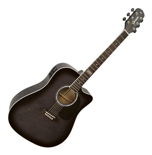Imagem 2 de 6 de Violão acústico Giannini Performance GF-1D CEQ Agathis para destros translucent black verniz brilhante