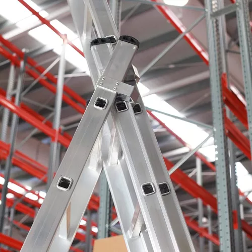 Escalera de aluminio extensible con cuerda EN217 17+17 Peldaños - Alevan