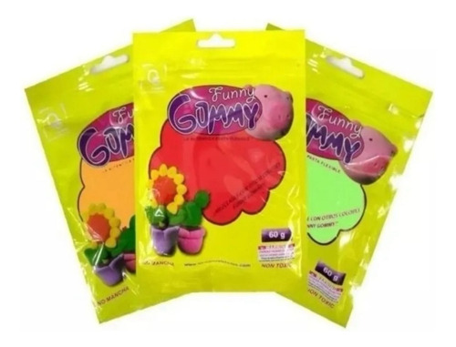 Pack De 24 Masa Flexible Slime Funny Gummy Goma Eva